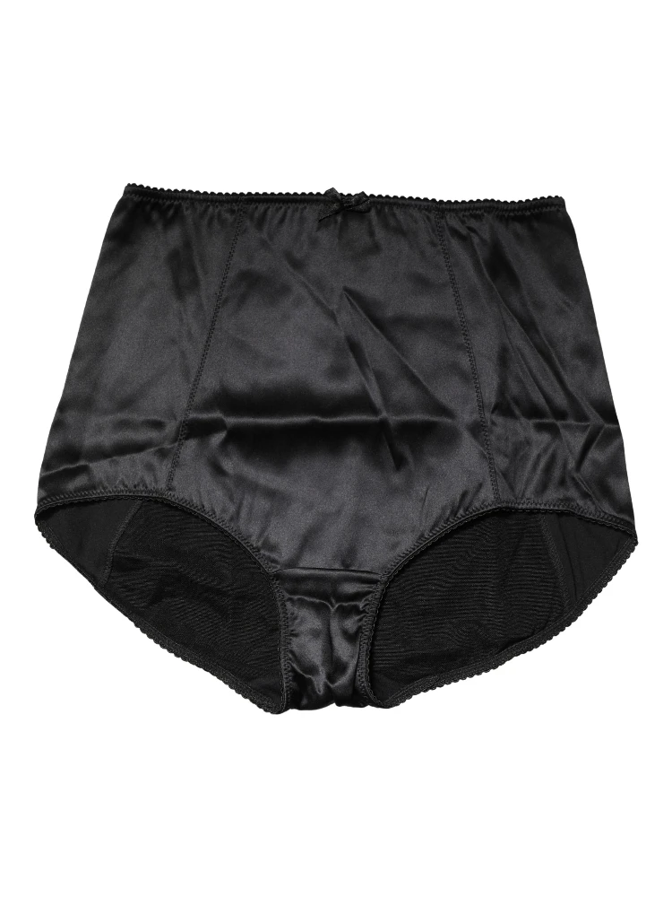 Black Silk Blend High Waist Girdle Panty Underwear
