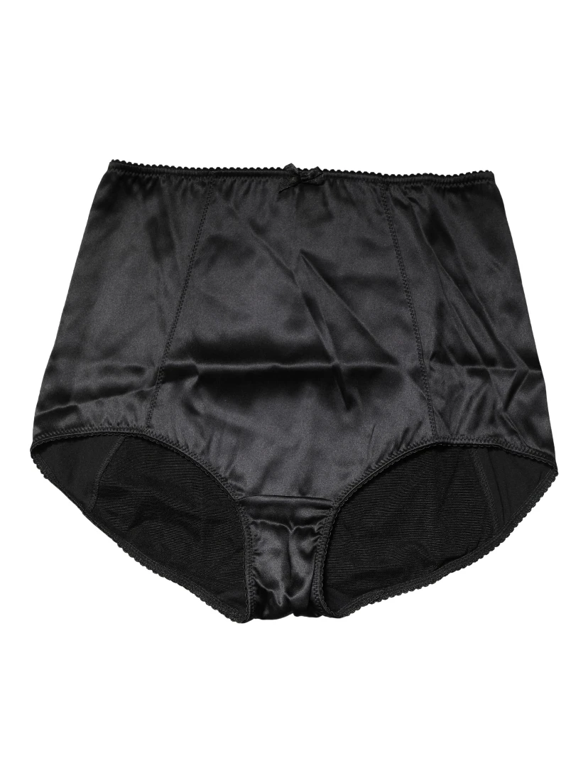 Black Silk Blend High Waist Girdle Panty Underwear