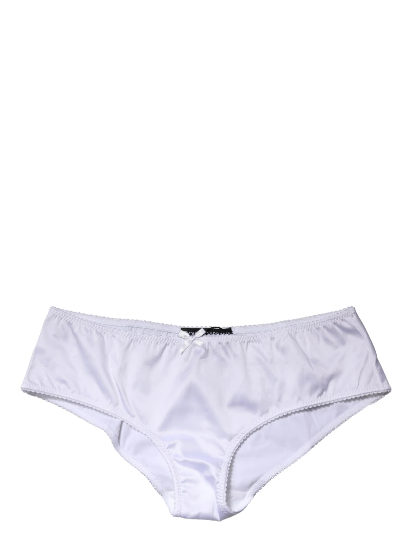 White Silk Stretch Mid Waist Brief Panty Underwear
