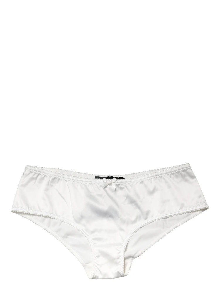 White Silk Stretch Mid Waist Brief Panty Underwear alternative