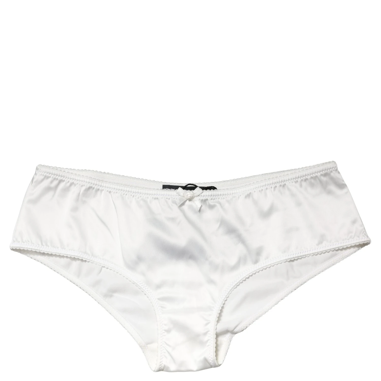 White Silk Stretch Mid Waist Brief Panty Underwear