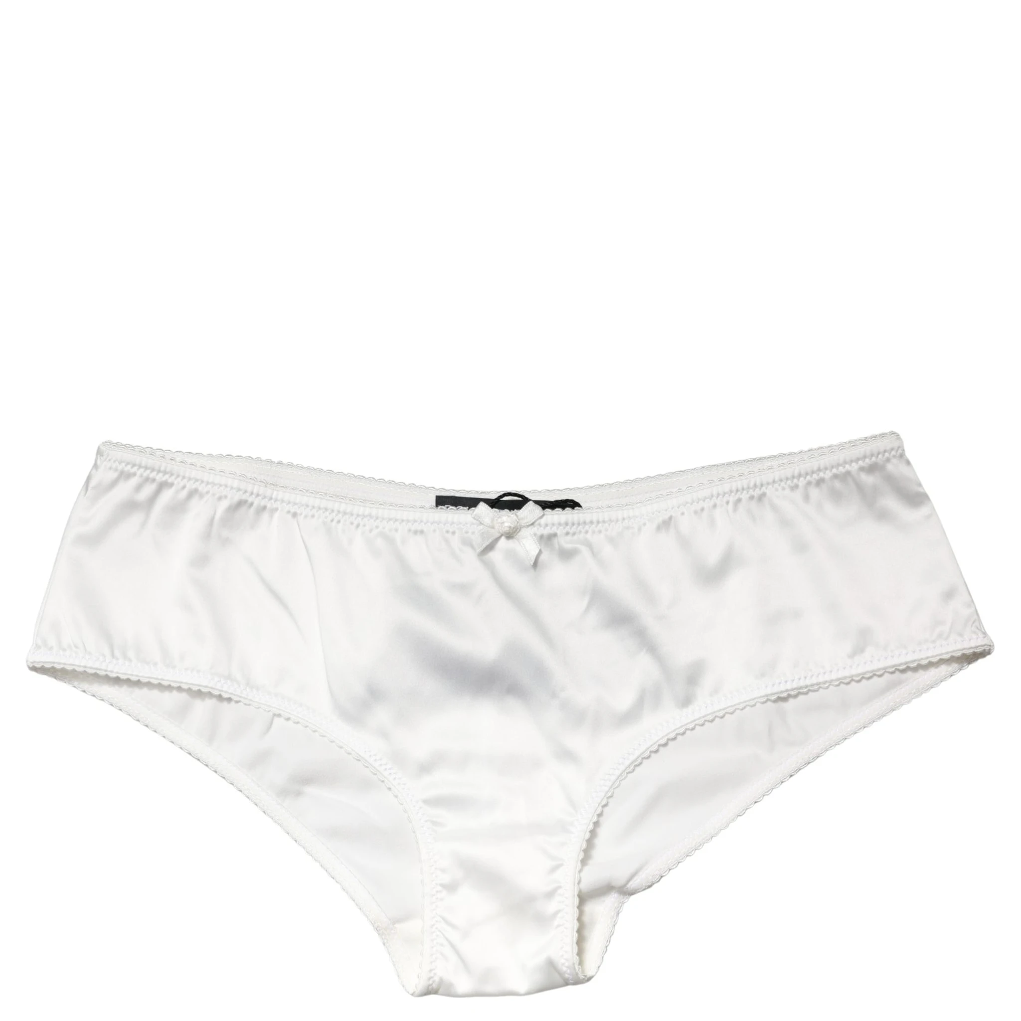 White Silk Stretch Mid Waist Brief Panty Underwear