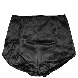 Black Silk Blend High Waist Girdle Panty Underwear
