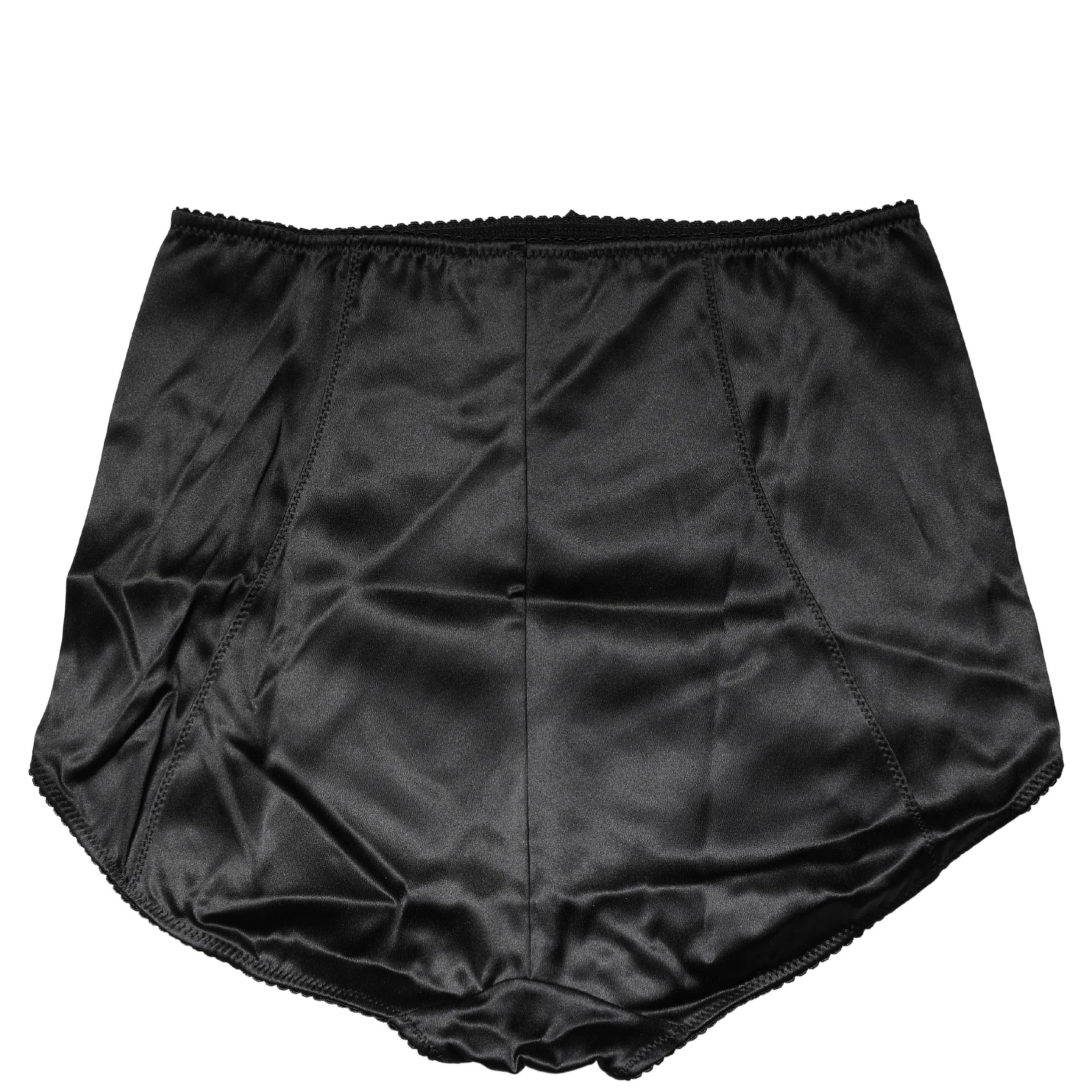 Black Silk Blend High Waist Girdle Panty Underwear