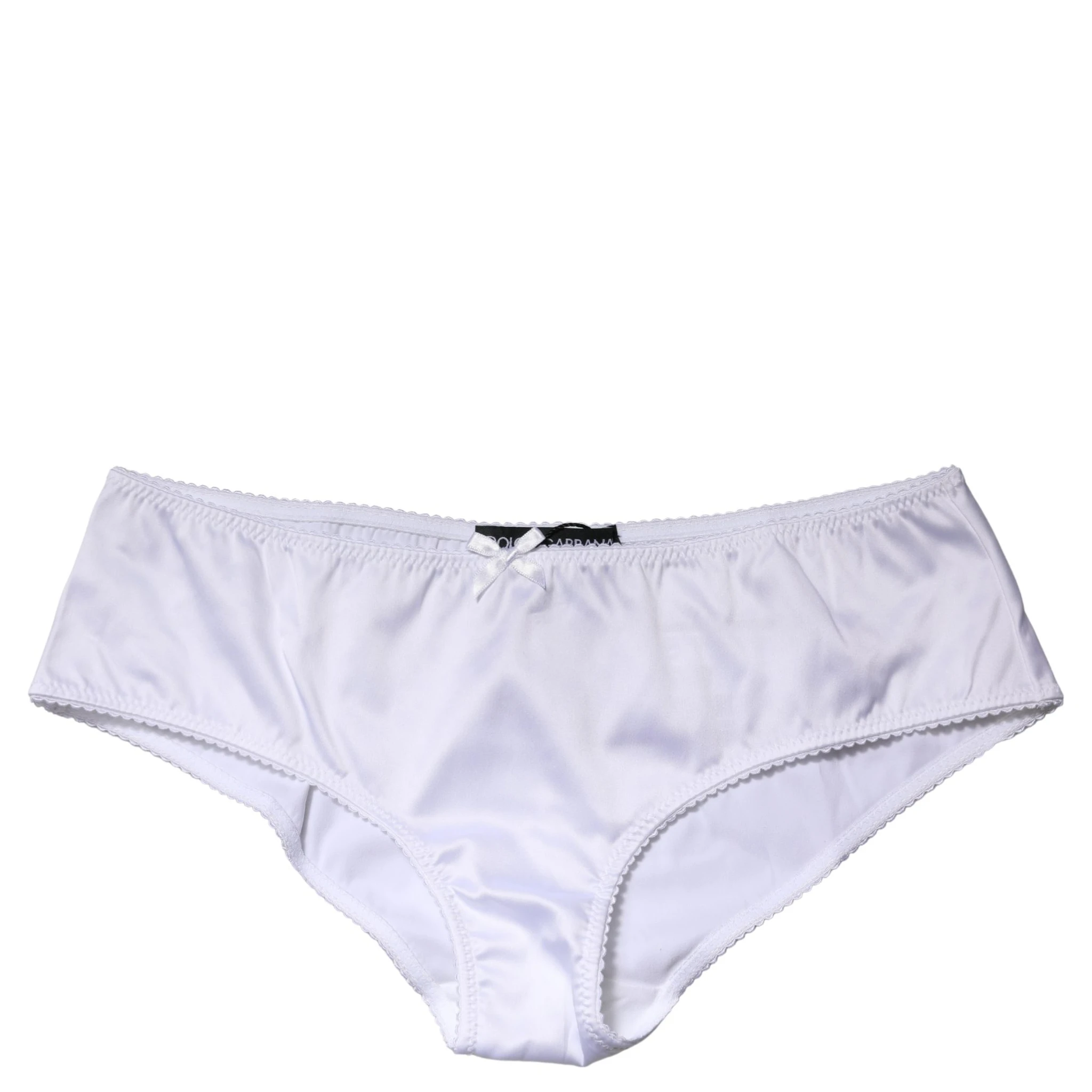 White Silk Stretch Mid Waist Brief Panty Underwear