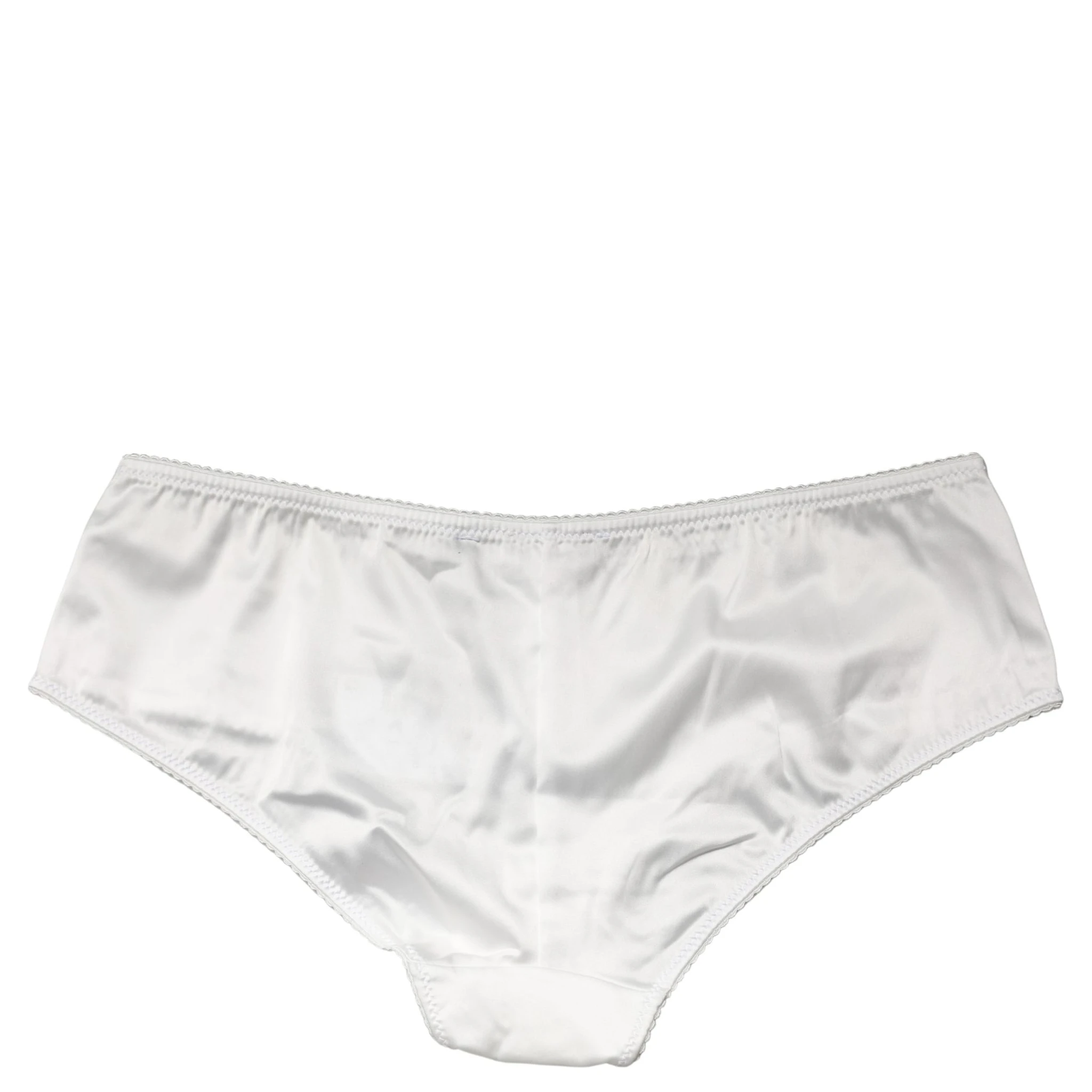 White Silk Stretch Mid Waist Brief Panty Underwear