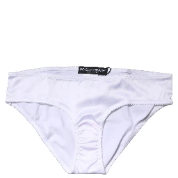 White Silk Stretch Mid Waist Brief Panty Underwear