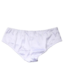 White Silk Stretch Mid Waist Brief Panty Underwear