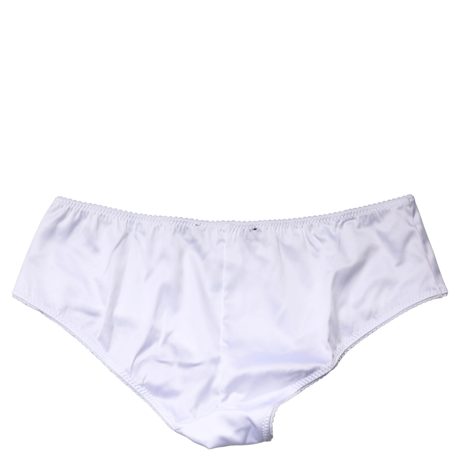 White Silk Stretch Mid Waist Brief Panty Underwear