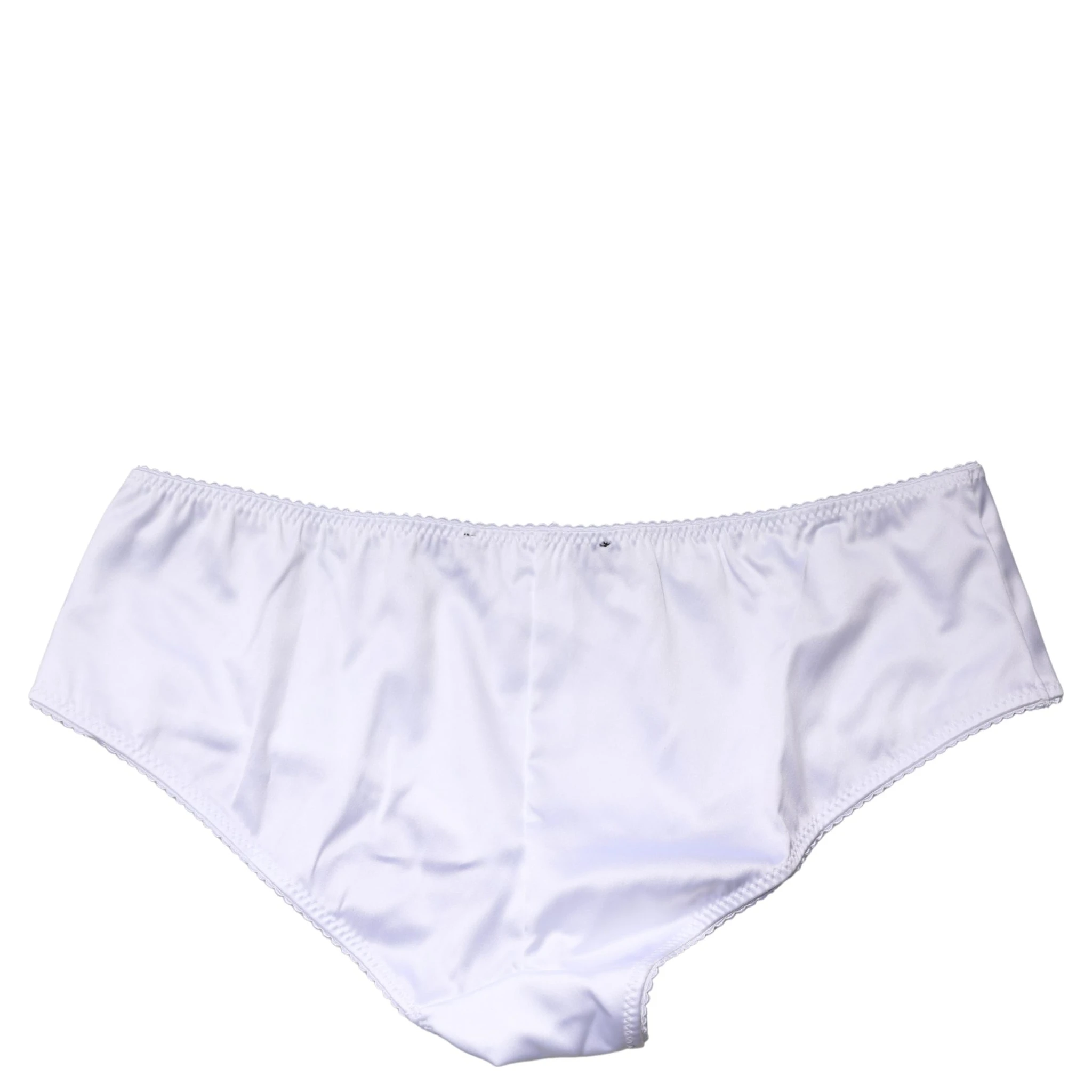 White Silk Stretch Mid Waist Brief Panty Underwear