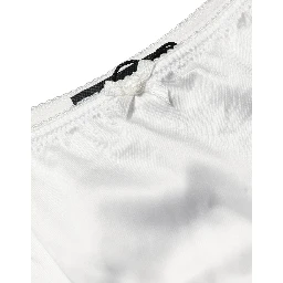 White Silk Stretch Mid Waist Brief Panty Underwear