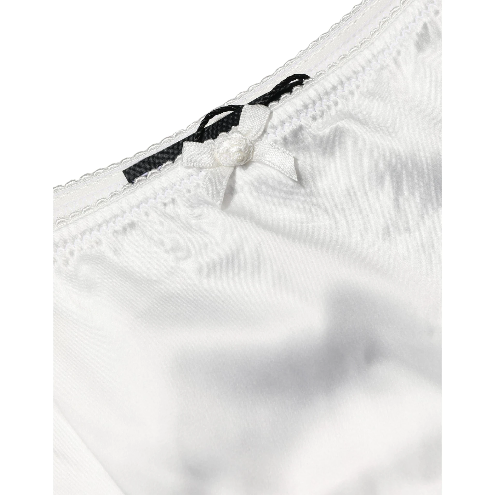 White Silk Stretch Mid Waist Brief Panty Underwear
