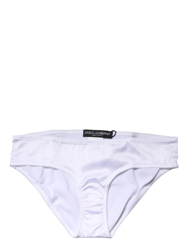 White Silk Stretch Mid Waist Brief Panty Underwear alternative