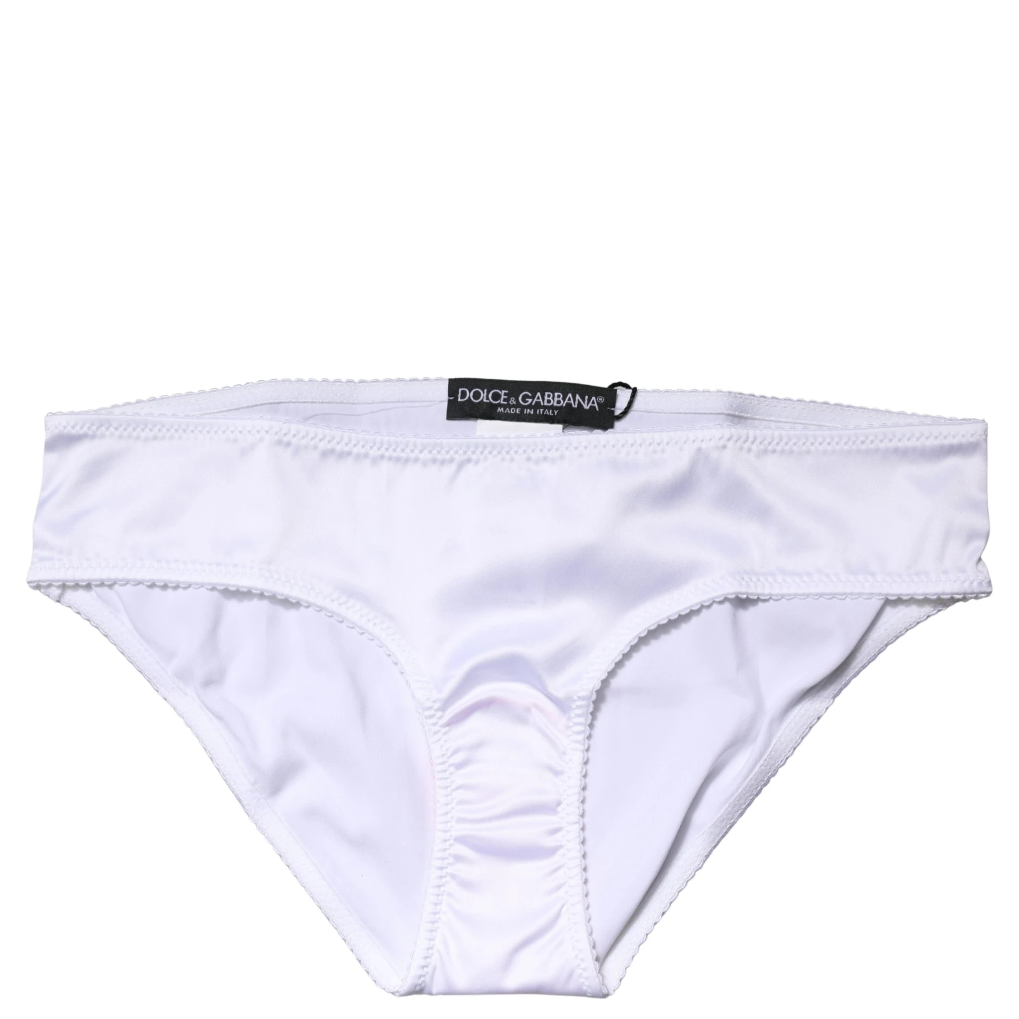 White Silk Stretch Mid Waist Brief Panty Underwear