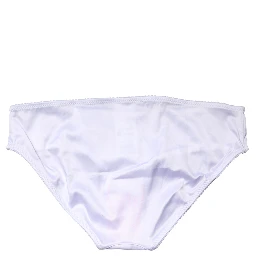 White Silk Stretch Mid Waist Brief Panty Underwear