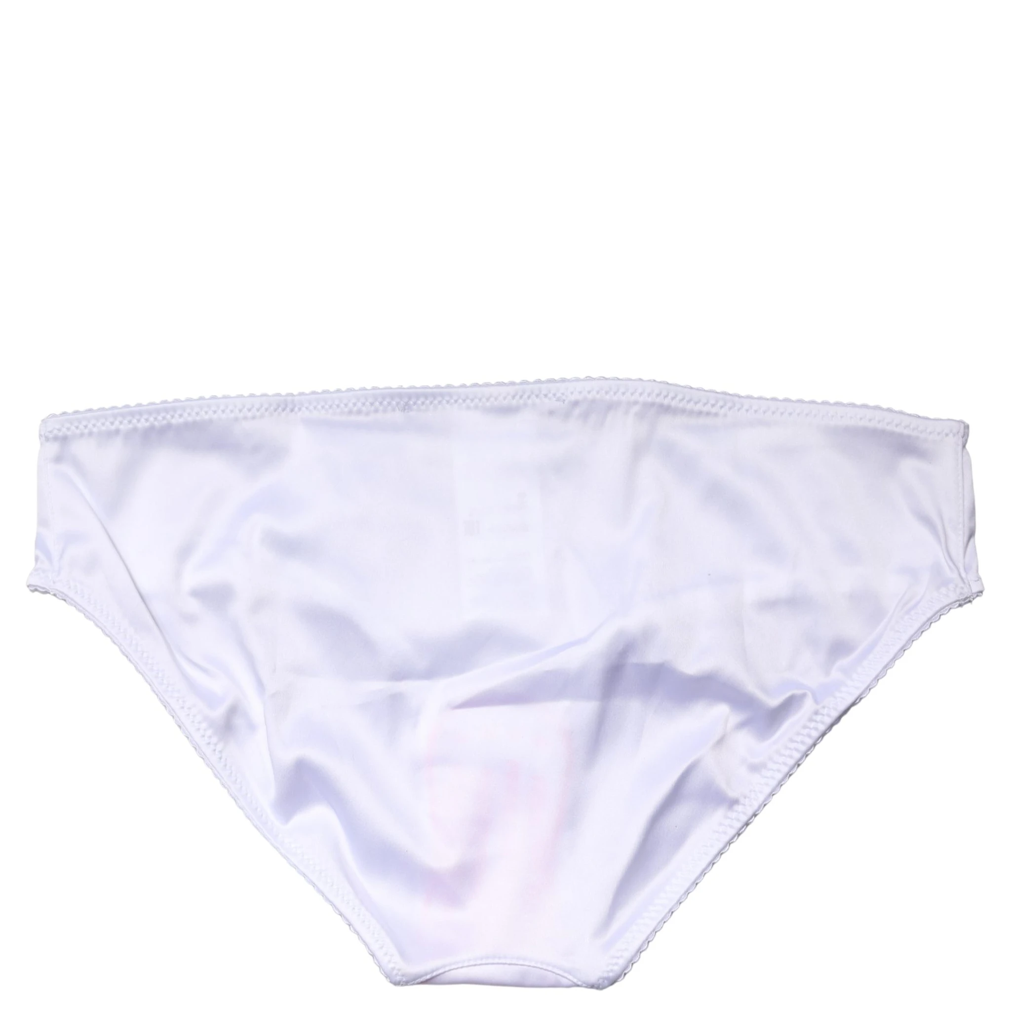 White Silk Stretch Mid Waist Brief Panty Underwear