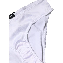 White Silk Stretch Mid Waist Brief Panty Underwear