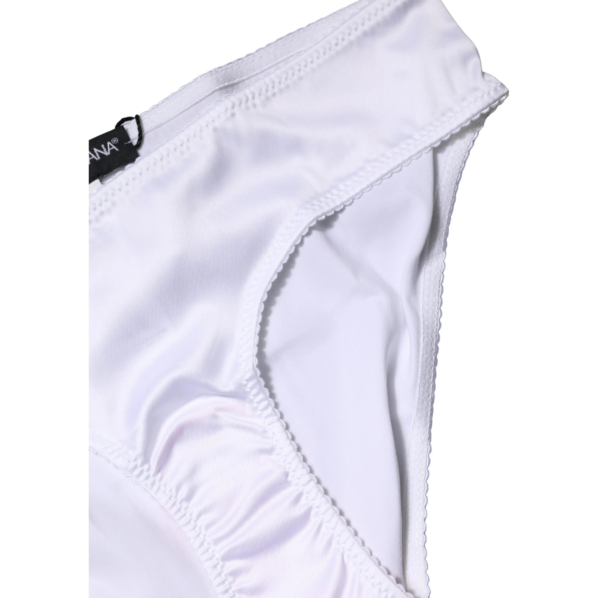 White Silk Stretch Mid Waist Brief Panty Underwear