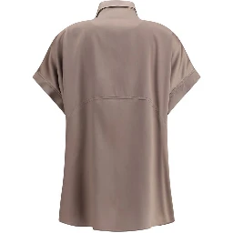 Brown Silk Shortsleeve Shirt