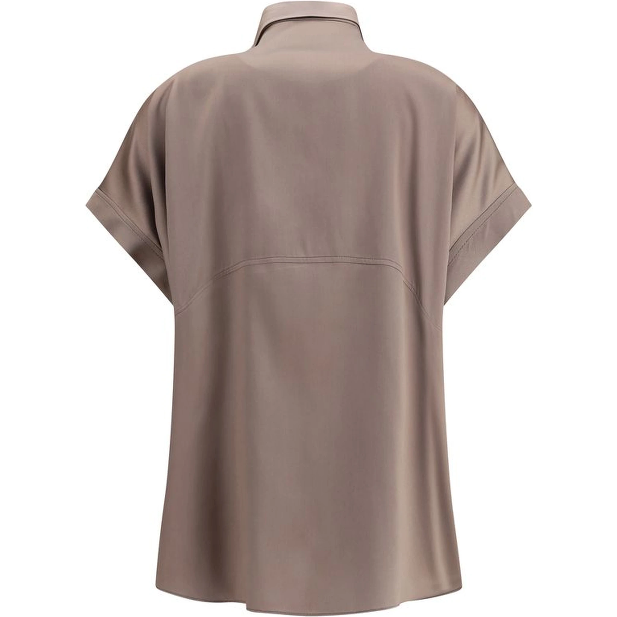 Brown Silk Shortsleeve Shirt