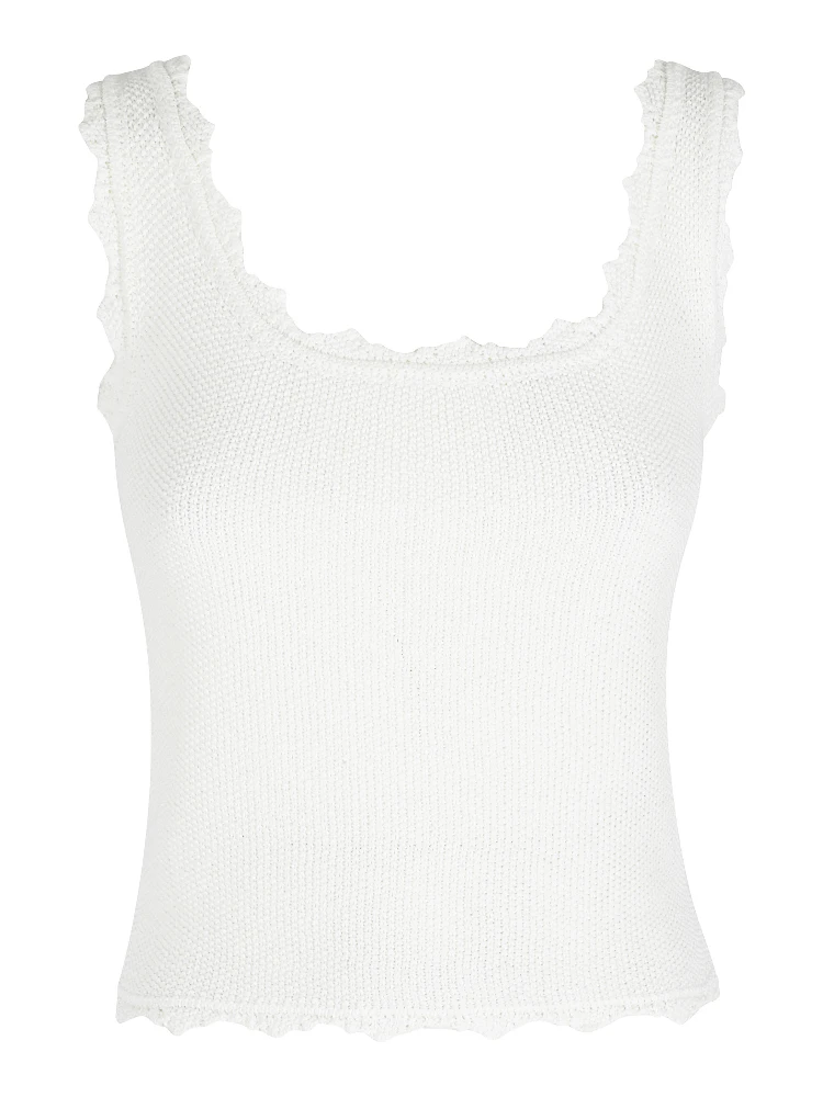 LACE EDGE SLEEVELESS KNIT