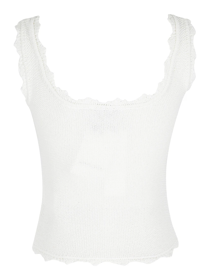 LACE EDGE SLEEVELESS KNIT
