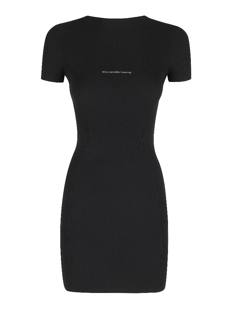 SS CREWNECK MINI DRESS JACQUARD LOGO