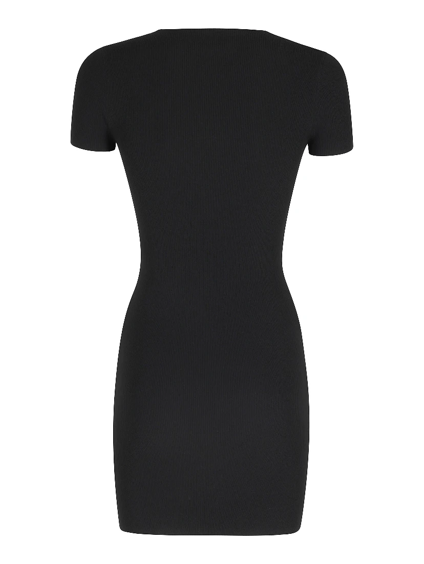 SS CREWNECK MINI DRESS JACQUARD LOGO