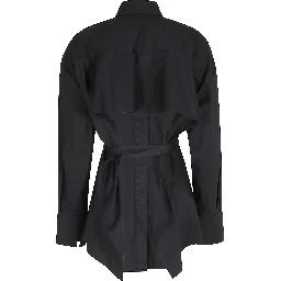 CAMICIA CROPPED  IN POPELINE CON CINTURA