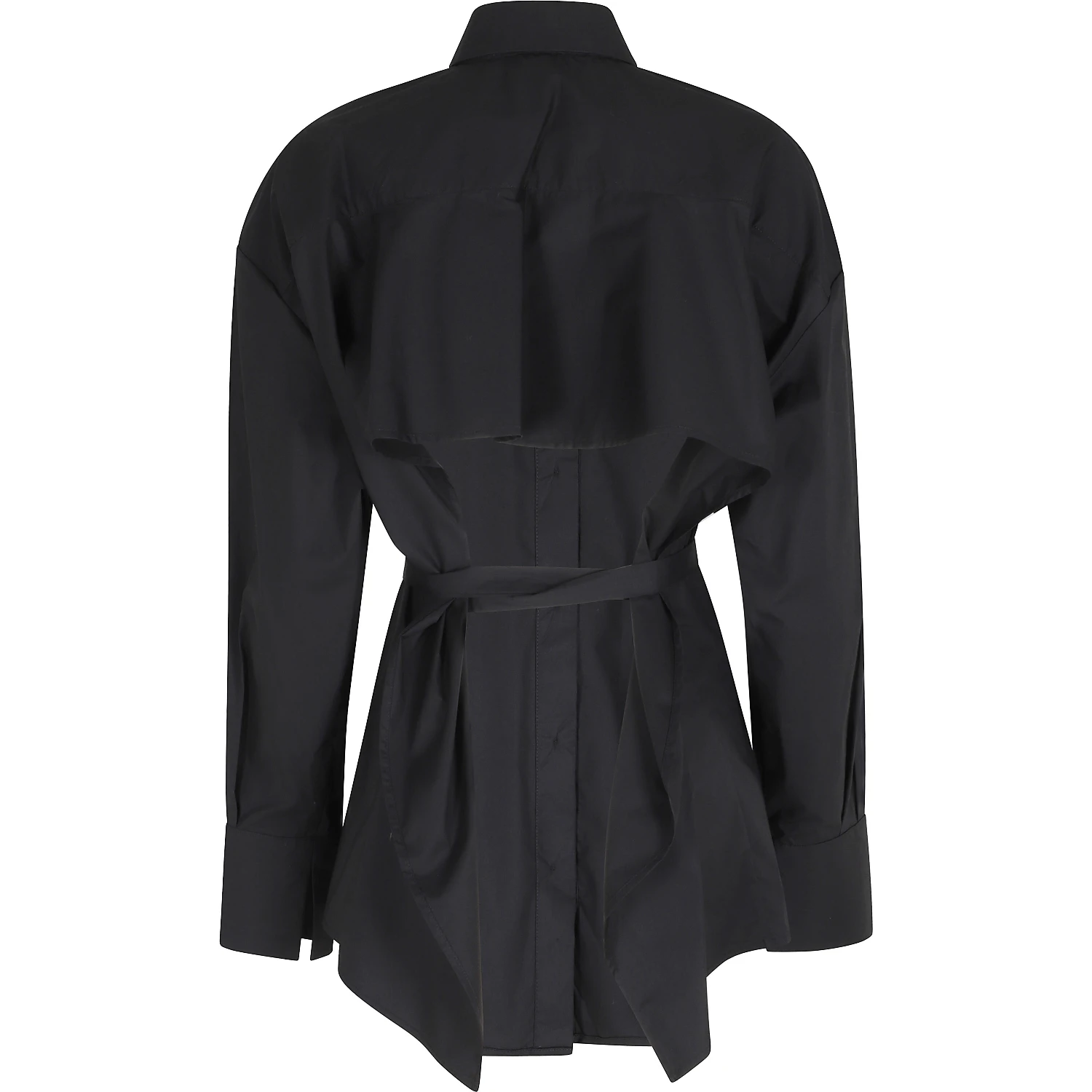 CAMICIA CROPPED  IN POPELINE CON CINTURA