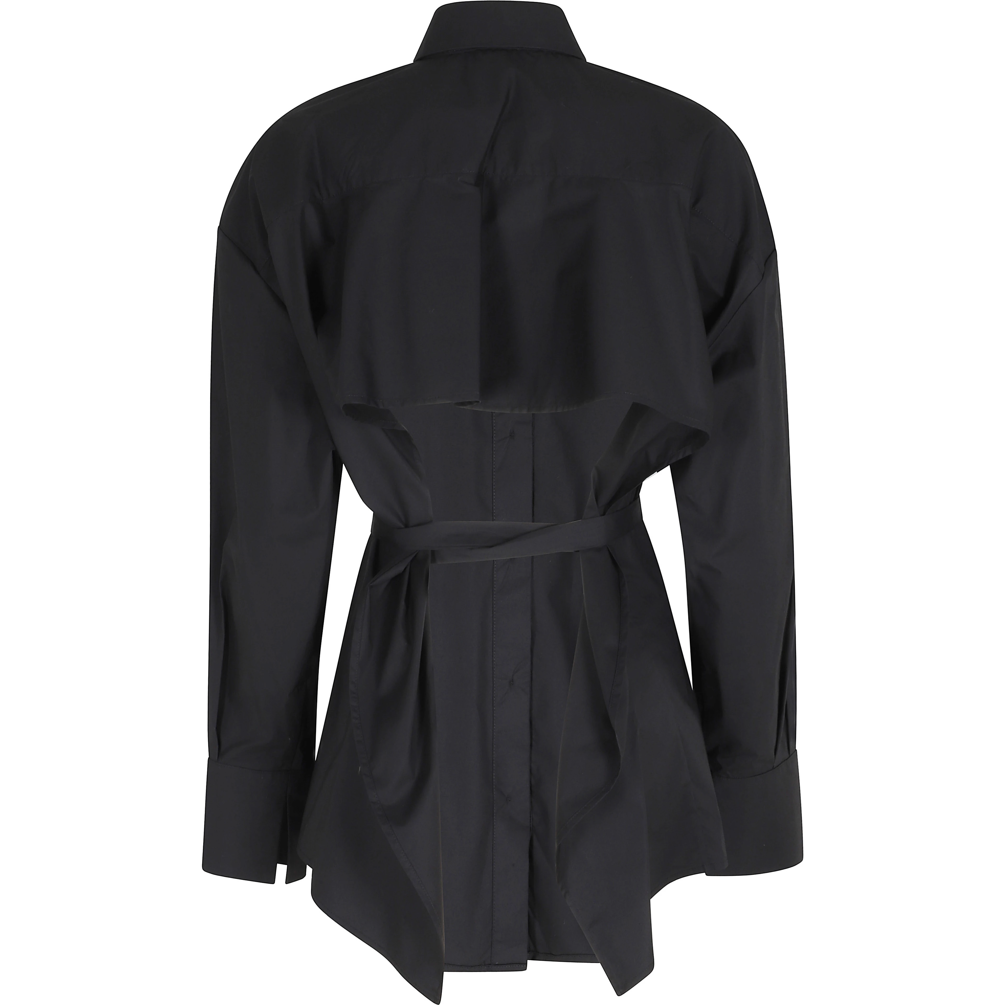 CAMICIA CROPPED  IN POPELINE CON CINTURA