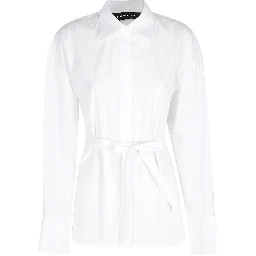 CAMICIA CROPPED  IN POPELINE CON CINTURA