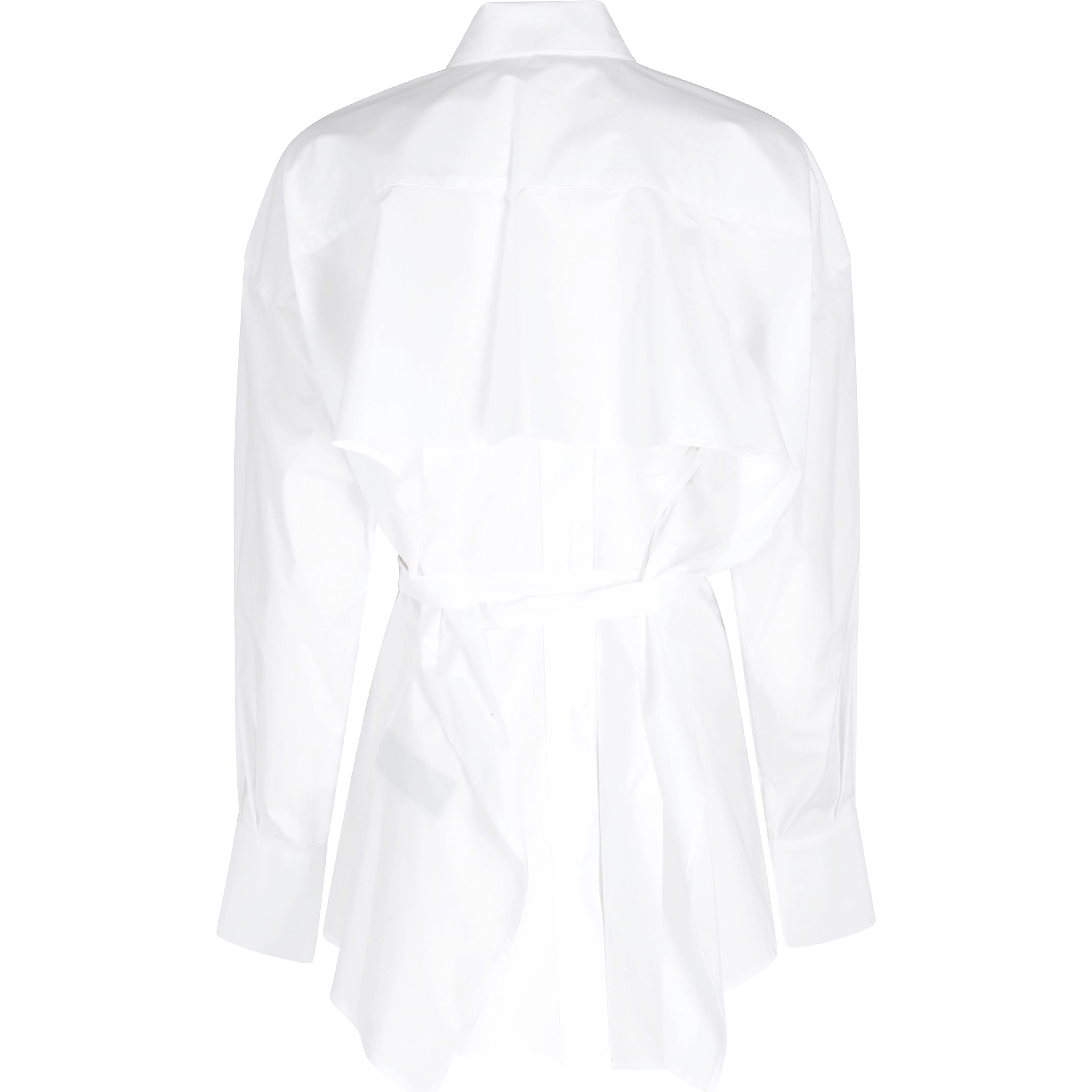CAMICIA CROPPED  IN POPELINE CON CINTURA