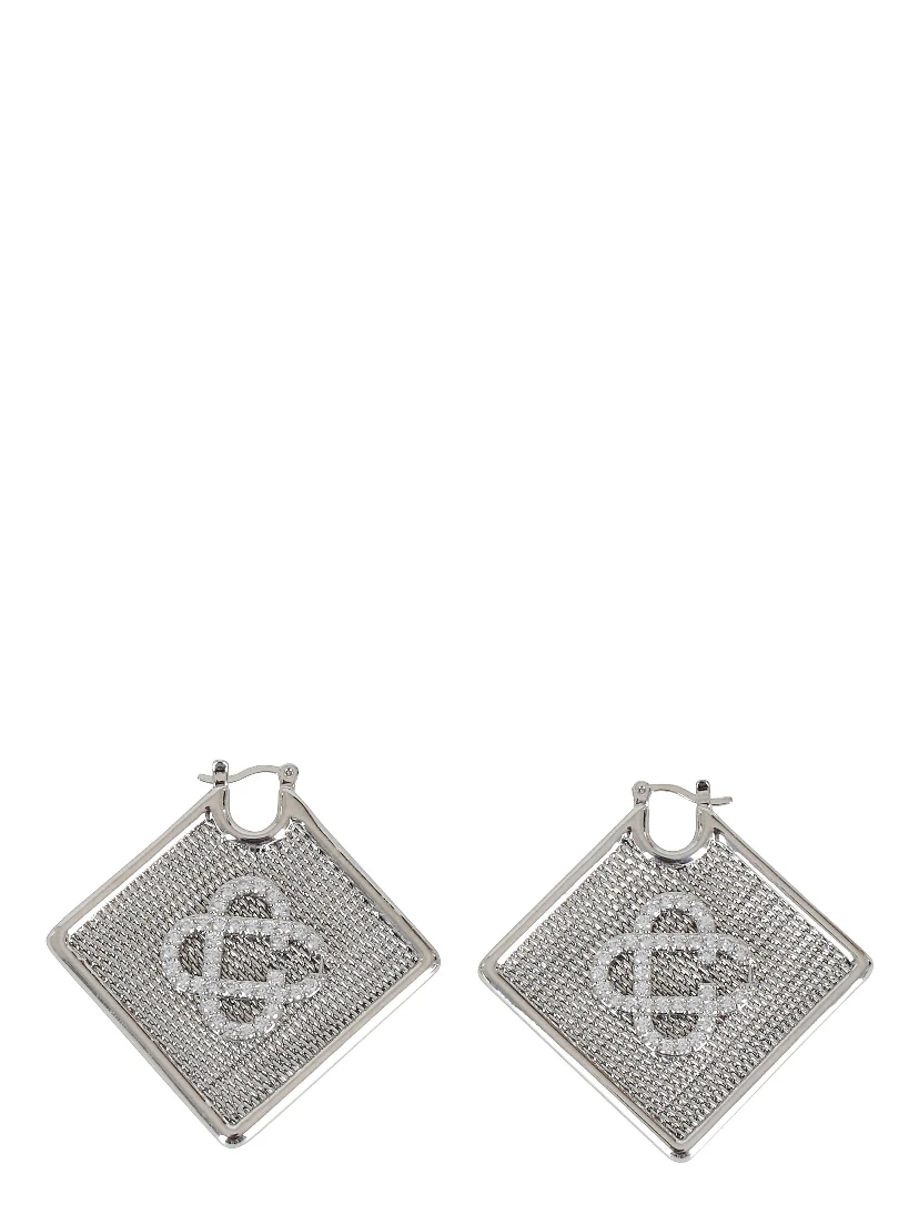 DIAMOND LOGO EAR HOOPS