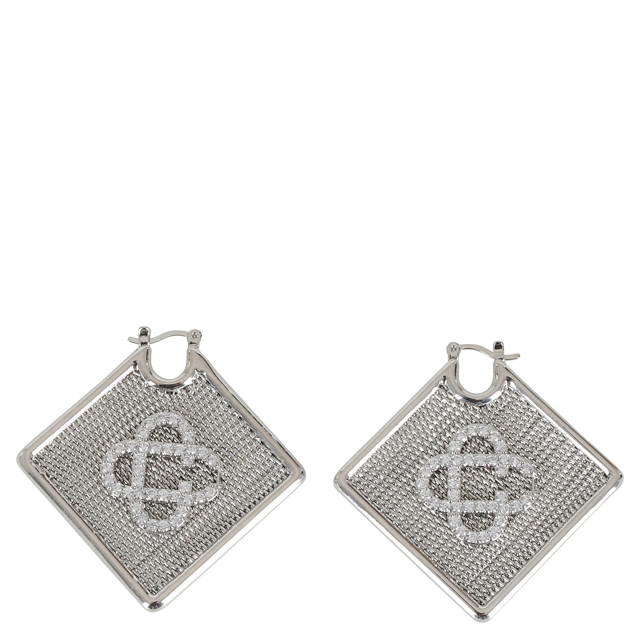 DIAMOND LOGO EAR HOOPS