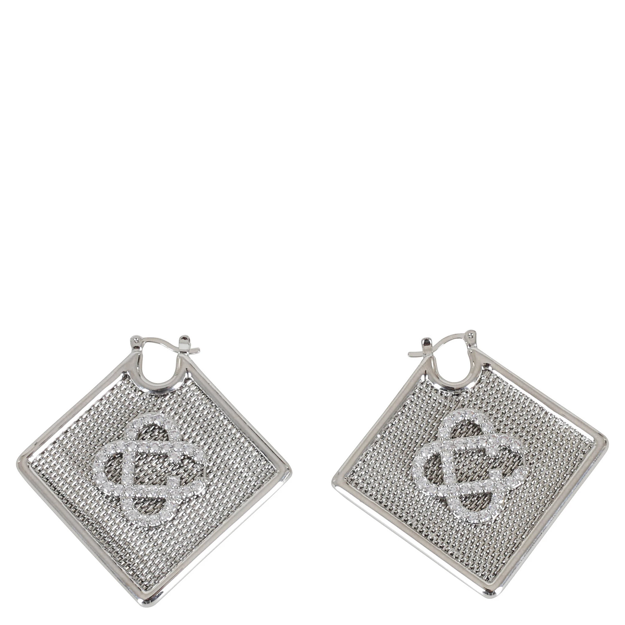 DIAMOND LOGO EAR HOOPS