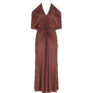 JERSEY DRAPE MIDI DRESS