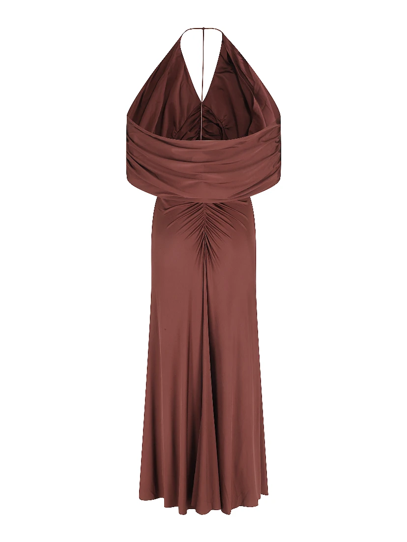 JERSEY DRAPE MIDI DRESS