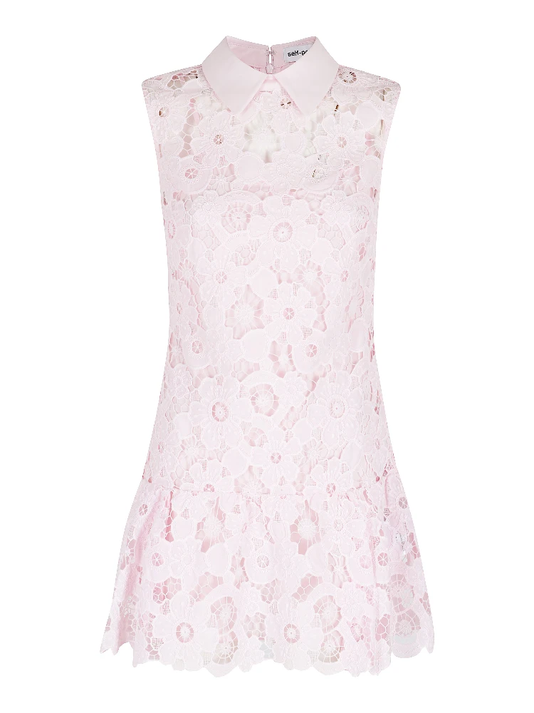 LACE COLLARED MINI DRESS