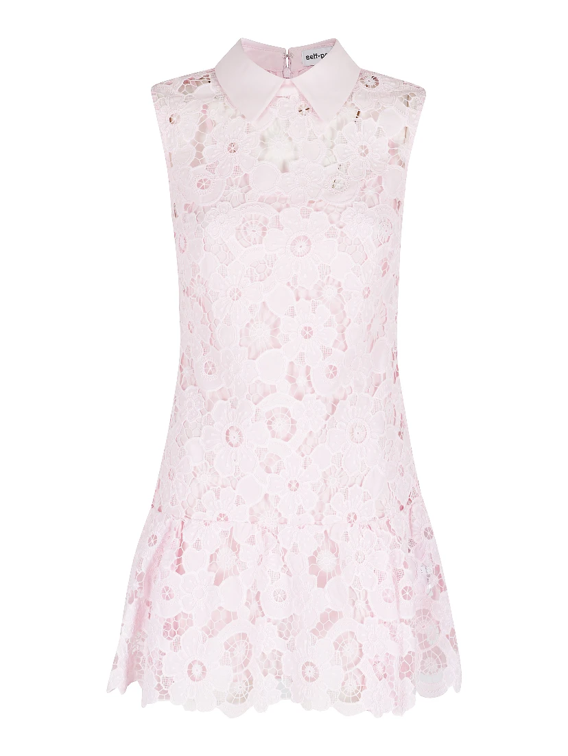 LACE COLLARED MINI DRESS