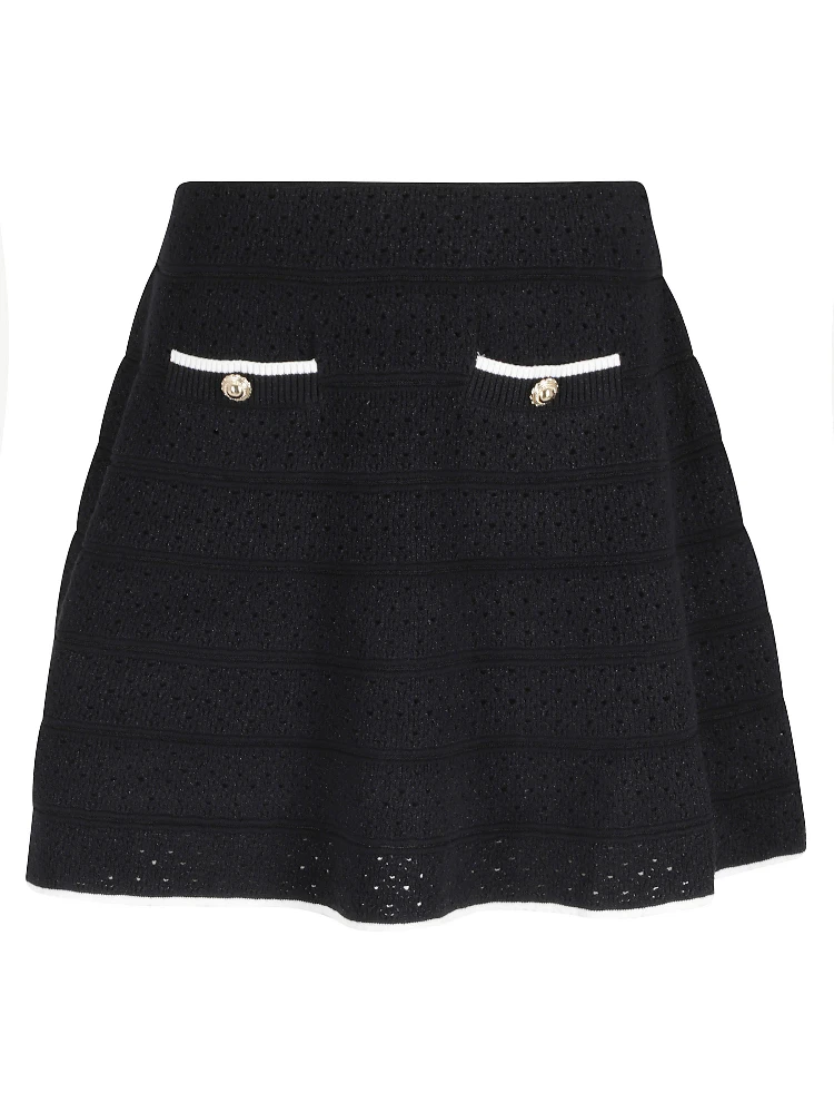 POINTELLE KNIT MINI SKIRT
