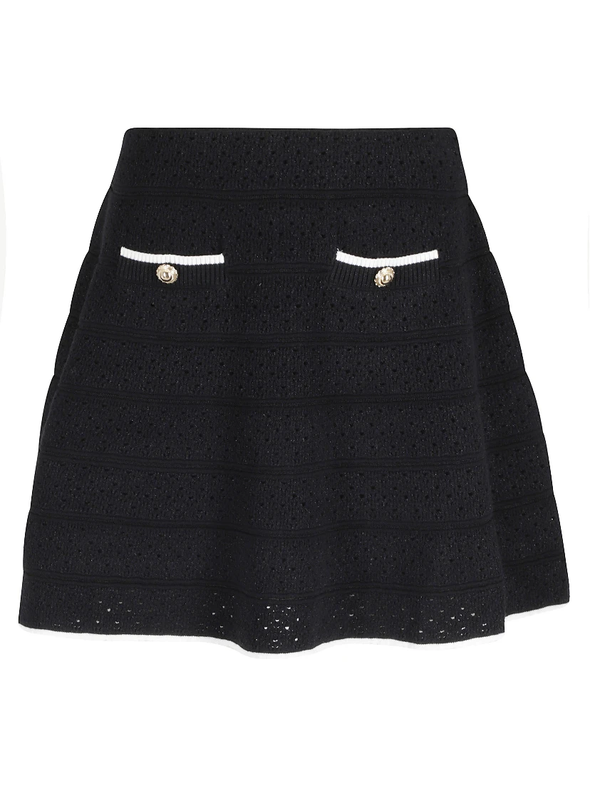 POINTELLE KNIT MINI SKIRT