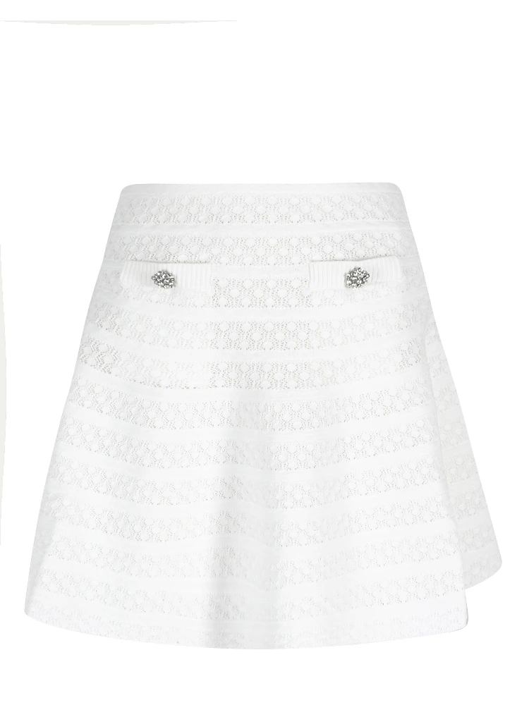 POINTELLE KNIT MINI SKIRT