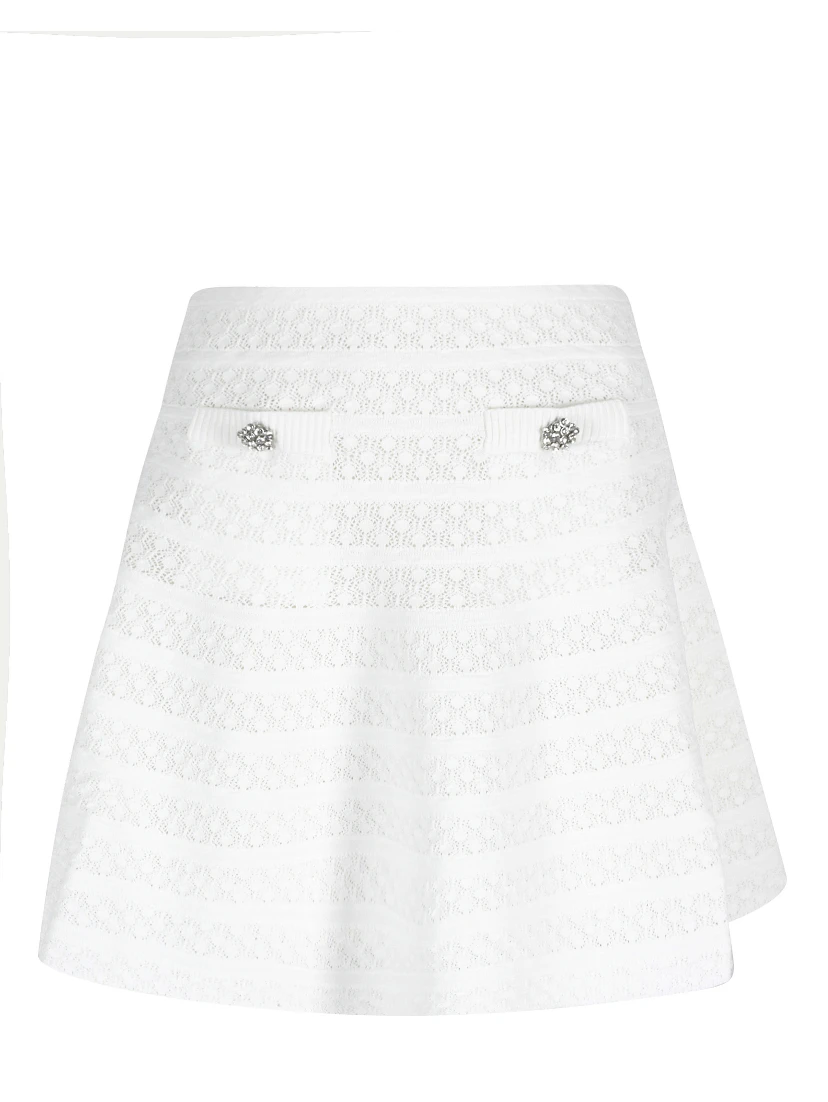 POINTELLE KNIT MINI SKIRT