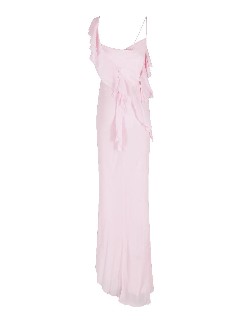 GEORGETTE FRILL MAXI DRESS