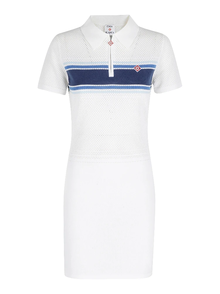 MESH STRIPE JACQUARD DRESS