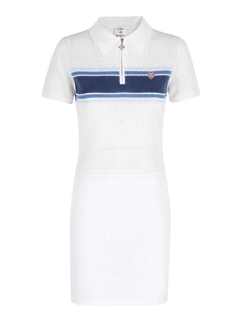 MESH STRIPE JACQUARD DRESS