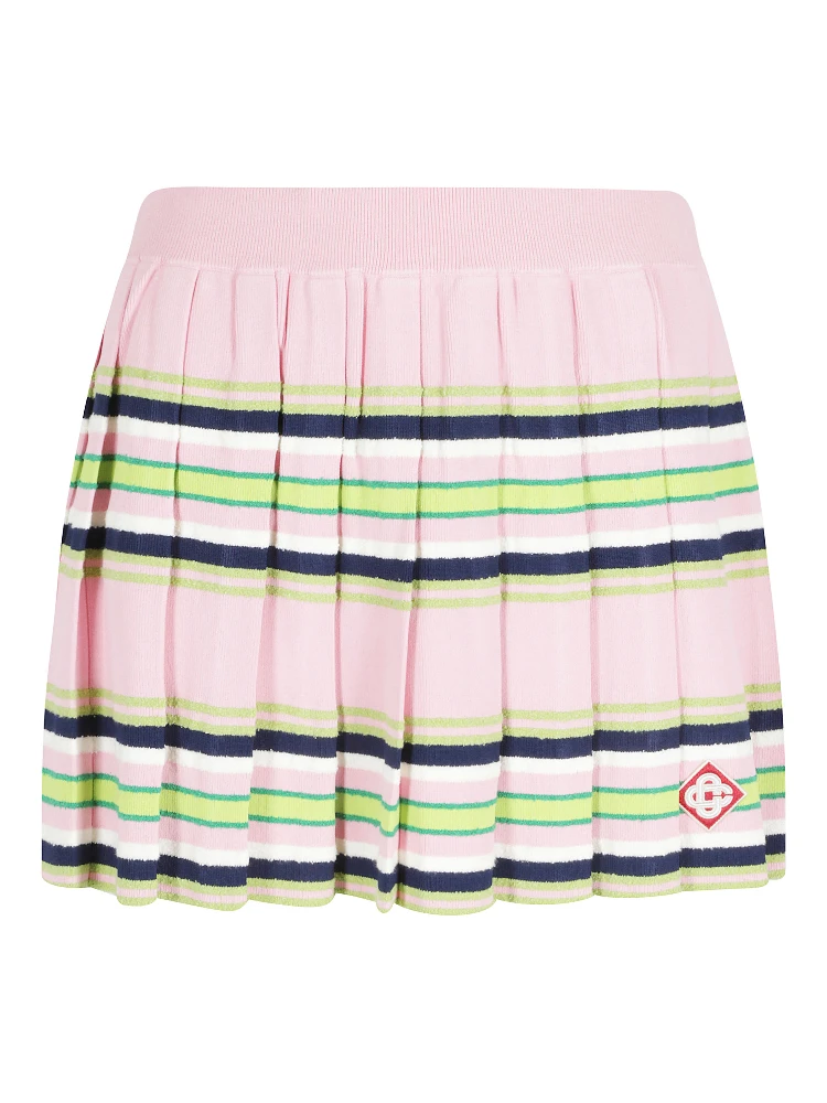 STRIPE MINI PLEATED SKIRT