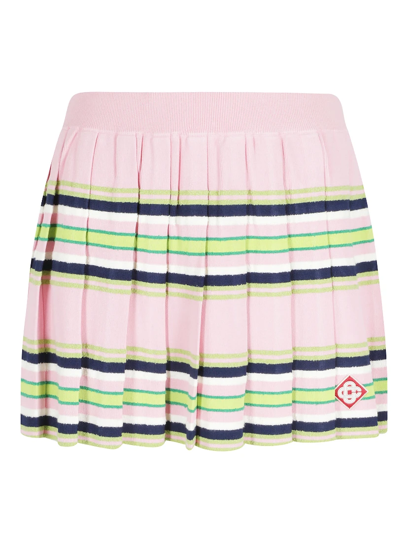 STRIPE MINI PLEATED SKIRT
