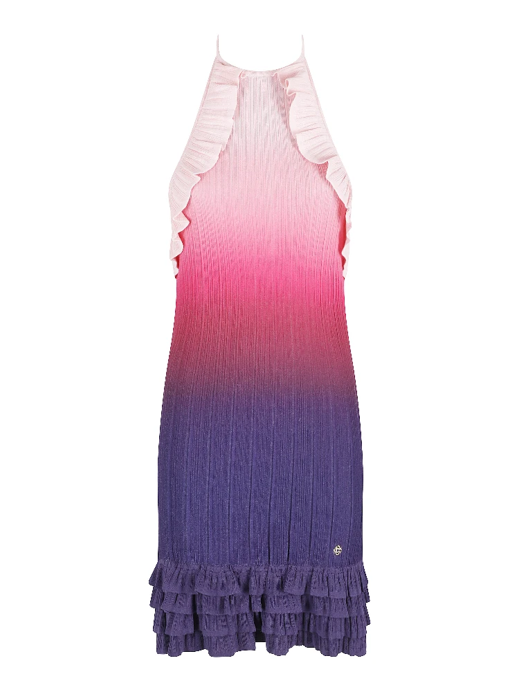 GRADIENT RUFFLE DRESS